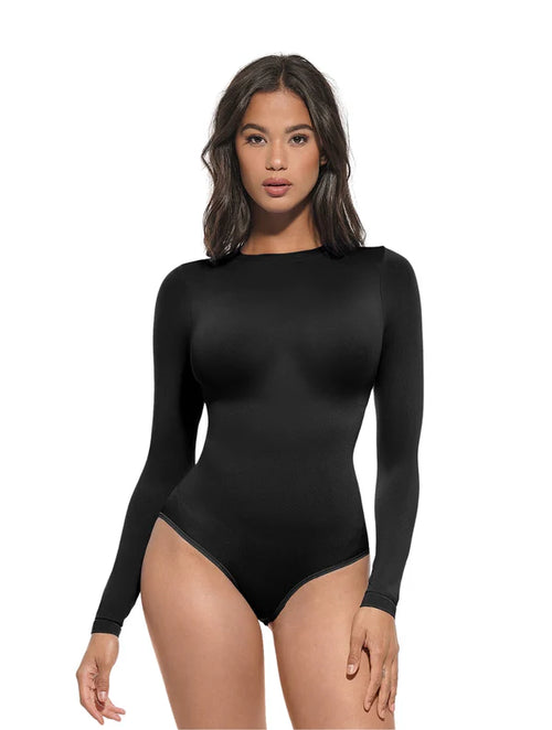 Long‑Sleeve Sculpting Bodysuit – Sleek Shape & Tummy Control - Alkoor200