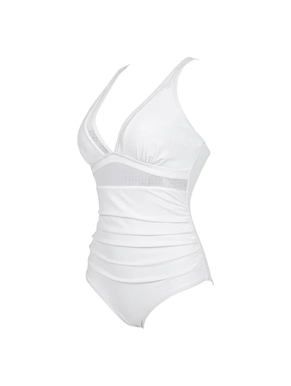 V‑Neck Mesh Bodysuit Sculpting and Stylish Shapewear - Alkoor200