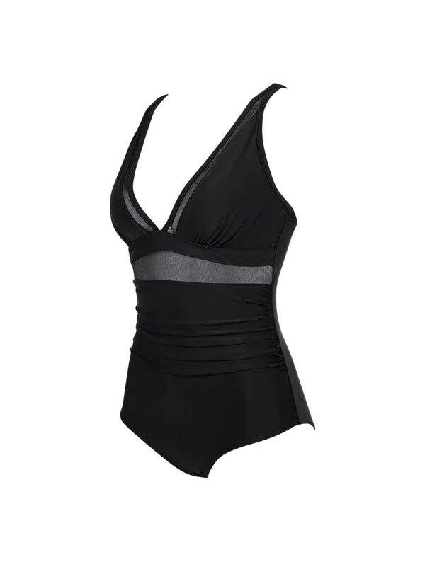 V‑Neck Mesh Bodysuit Sculpting and Stylish Shapewear - Alkoor200