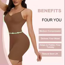 Body gainant dos nu en maille, effet push-up fessier, gaine amincissante et ventre plat.